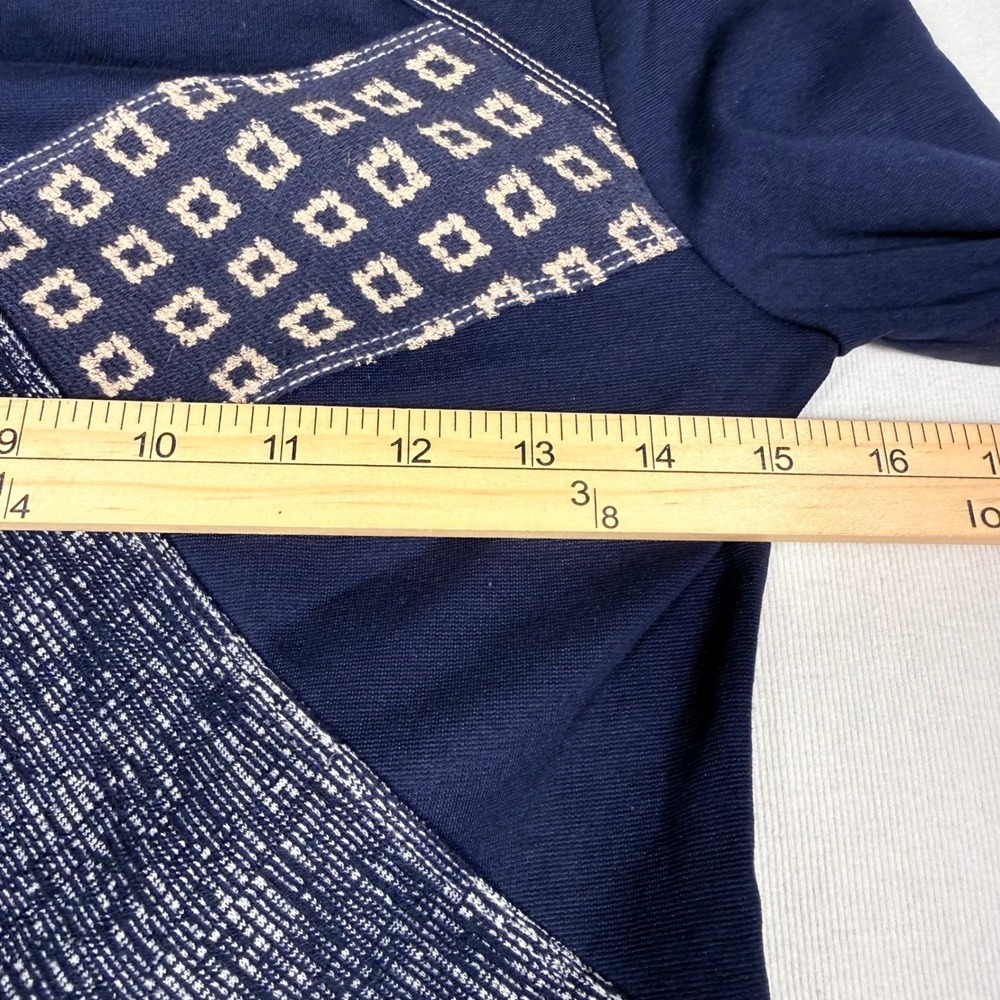 BCBGMAXAZRIA Mini Dress XS Navy Blue Mixed Media Patchwork Long Sleeve - Picture 6 of 16